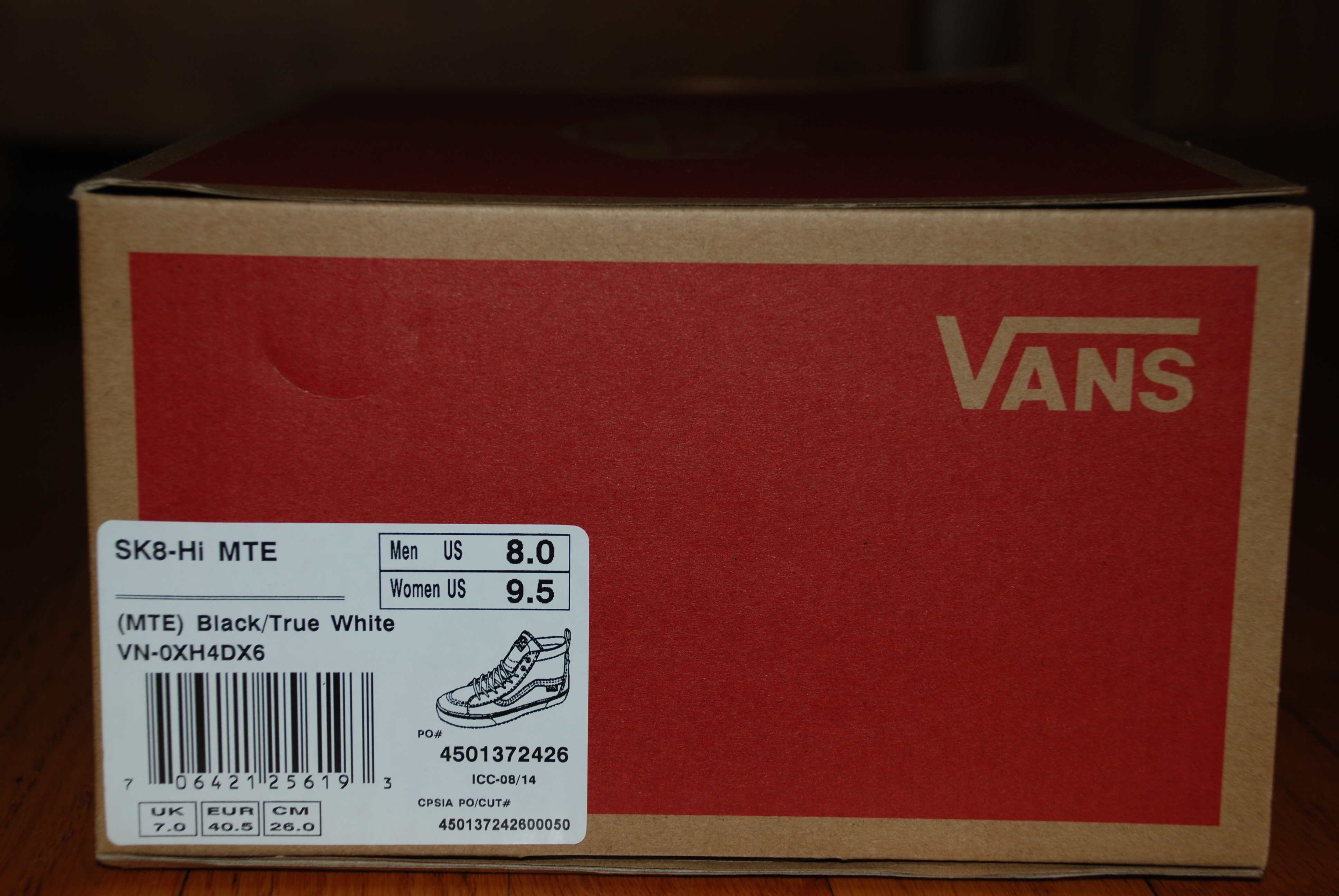 vans box size